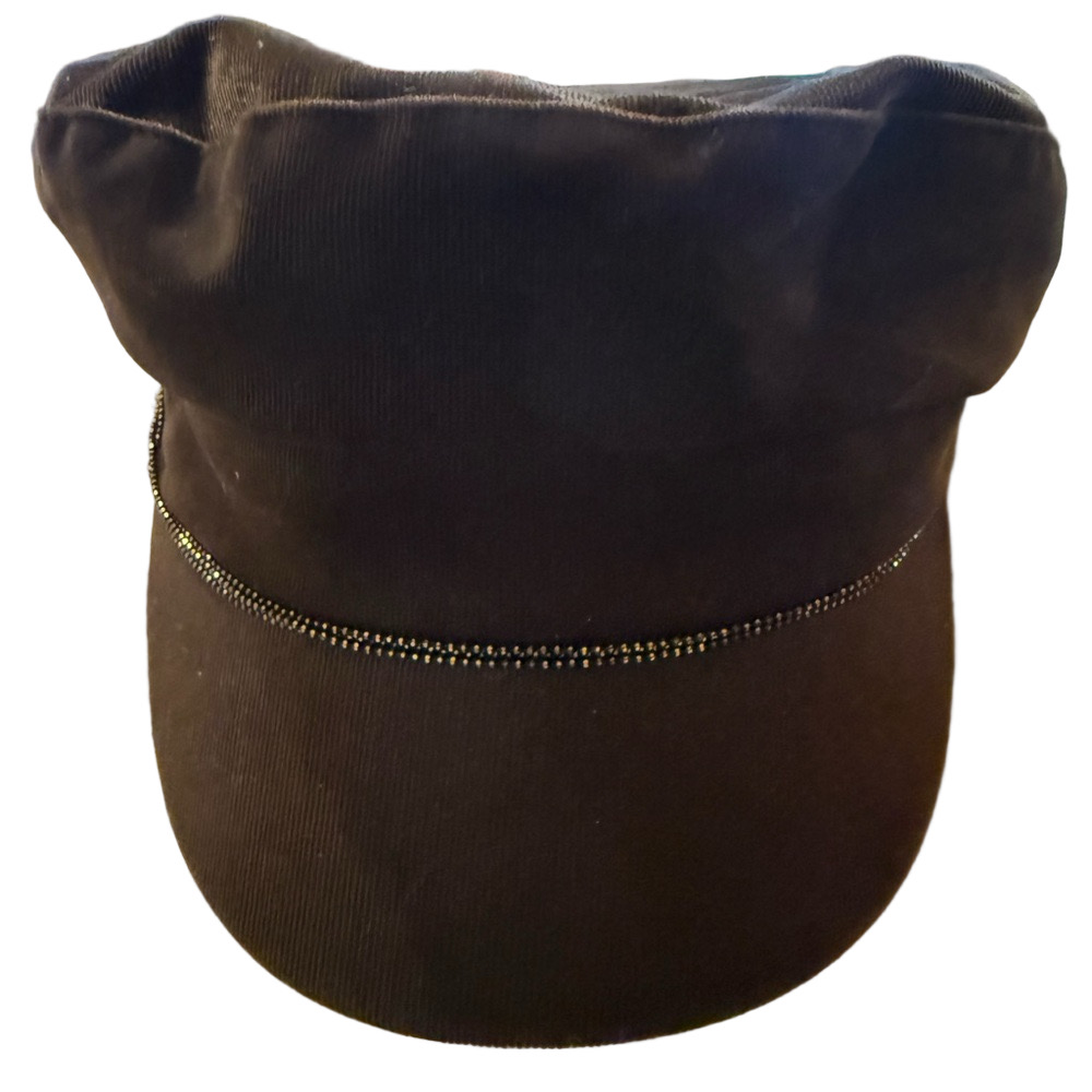 Vince Camuto Brown Cap with Gold Accents NWOT